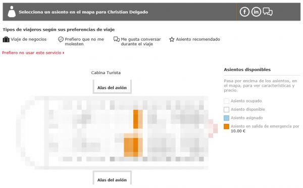 Elección de asiento en Iberia por Social Seating según los criterios