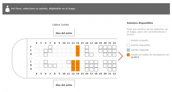 Selección de asiento (sin Social Seating)