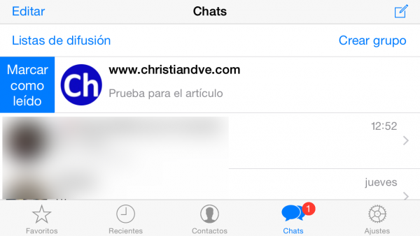 WhatsApp: marcar como leído un chat en iPhone