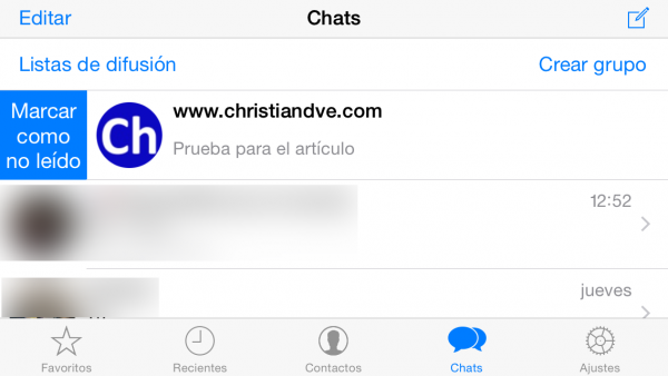WhatsApp: marcar como no leído un chat en iPhone