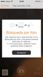 Búsqueda por foto en la app de Zalando