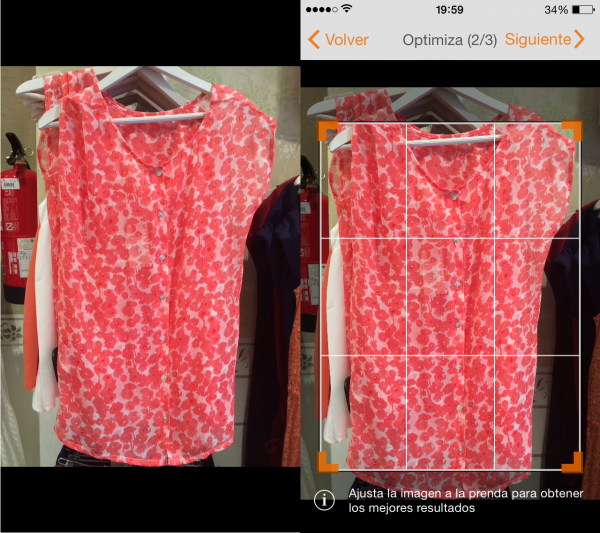 Buscar ropa por foto en iPhone, Android y Windows Phone