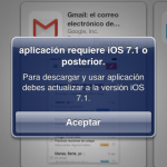 La aplicación requiere iOS 7.1 o superior