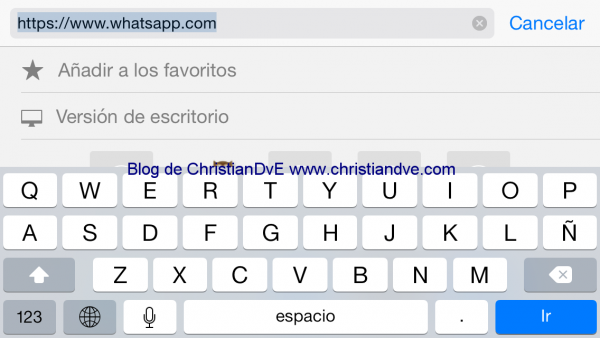 Versión de escritorio en Safari de iOS 8