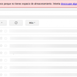 No puedes enviar ni recibir correos porque no tienes espacio de almacenamiento