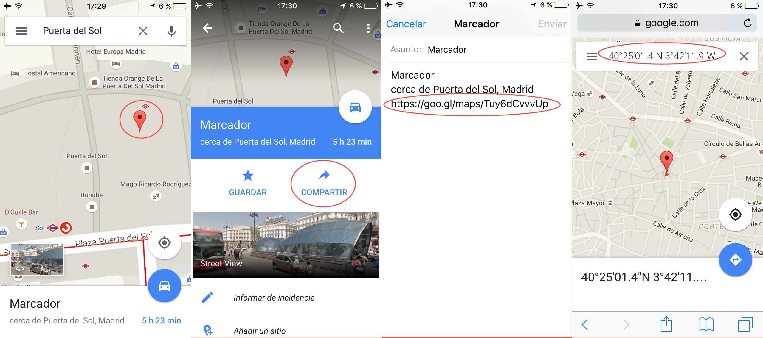 Buscar por coordenadas google maps