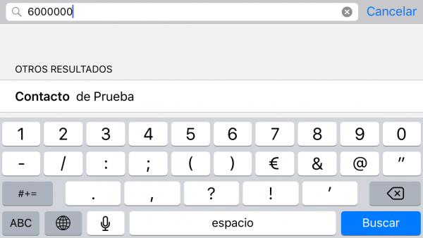 Buscar un número de teléfono entre los contactos