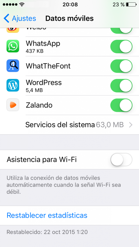 Asistencia por Wi-fi en el iPhone