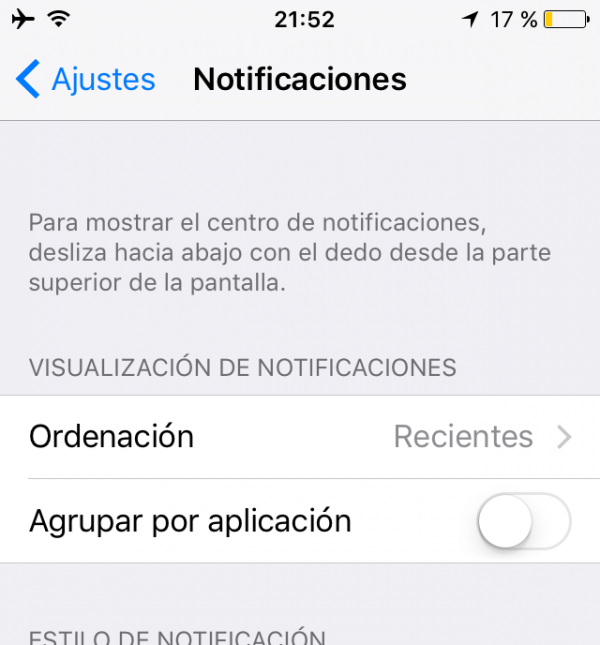 Organización de las notificaciones en el iPhone, iPad, iPod