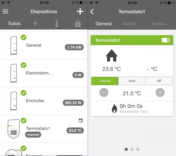 Control de temperatura desde la app