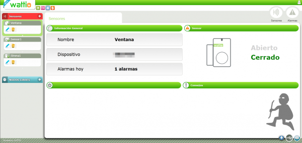 Sistema de seguridad web de Wattio