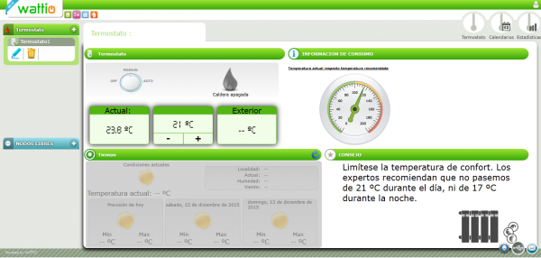 Control de la temperatura en la web