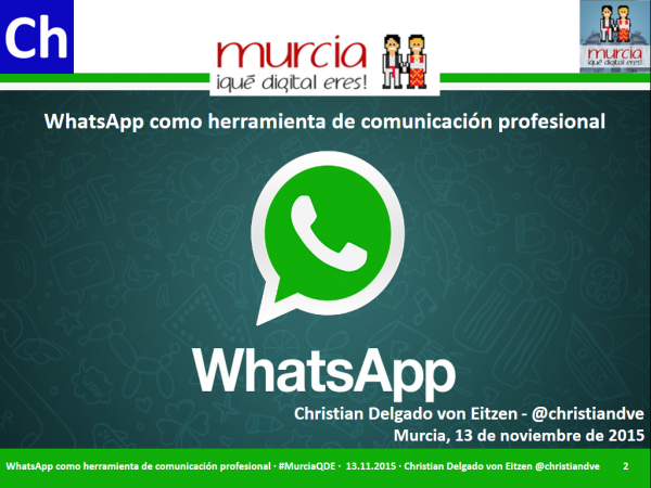 WhatsApp como herramienta de comunicación profesional en #MurciaQDE