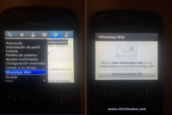 WhatsApp web en BlackBerry