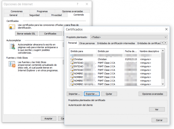 Exportar certificado - Microsoft Internet Explorer