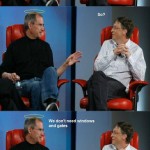 Steve Jobs y Bill Gates muy amigos