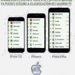 Ya puedes seguir la clasificación del Real Madrid con el iPhone 6 de pantalla grande