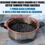 Descubrí cómo hacer carbón: poner algo a cocinar. Ir a ver una cosita a Facebook...