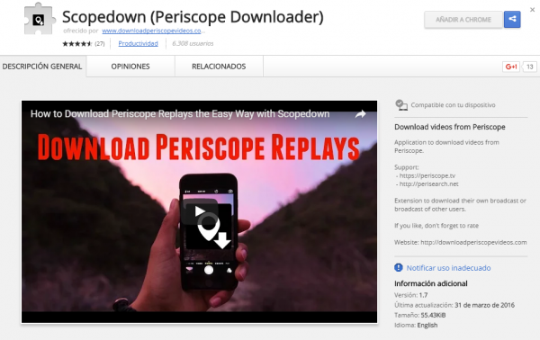 Scopedown: extensión para Chromium/Google Chrome