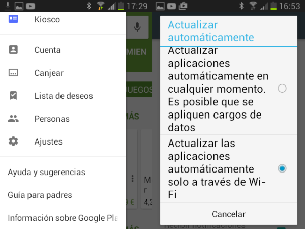 Activar las actualizaciones automáticas en Android