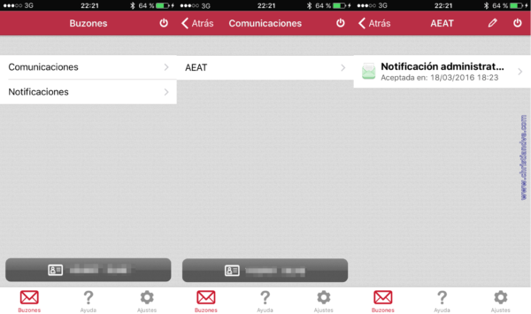 Buzón de notificaciones y comunicaciones electrónicas en iPhone