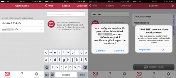 Instalar las notificaciones electrónicas en iPhone