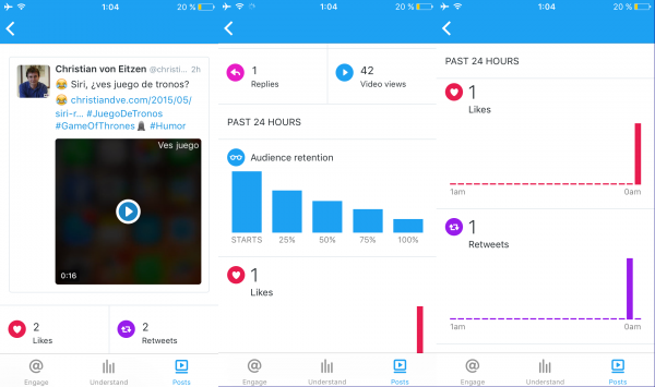 Twitter Engage: datos en tiempo real de un vídeo compartido