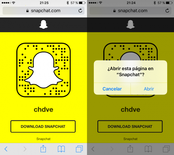 Añadir cuenta de Snapchat