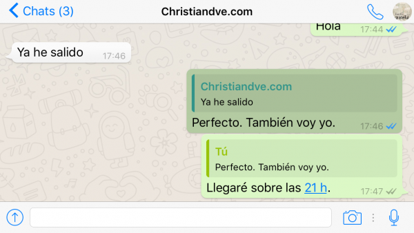 Responder a tu propio mensaje de WhatsApp