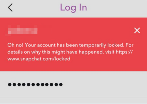 Cuenta temporalmente bloqueada en Snapchat