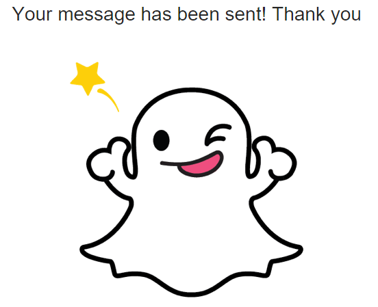 Snapchat: your email has been sent thank you