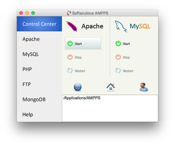 Ampps en ejecución en macOS (OS X)