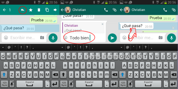 Cómo responder a un mensaje en WhatsApp para Android