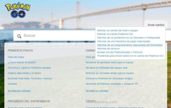 Denunciar una cuenta de Pokémon GO