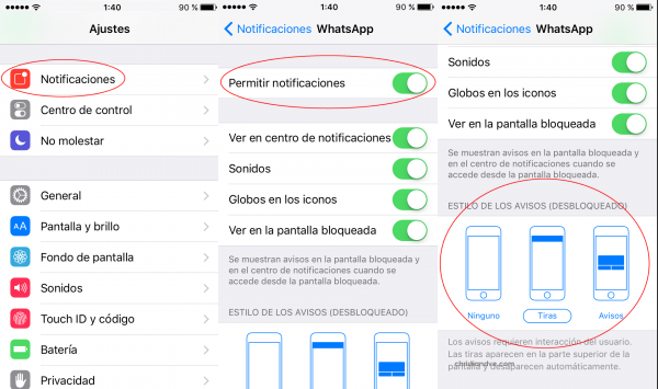 Cómo activar y configurar las notificaciones de WhatsApp en el iPhone