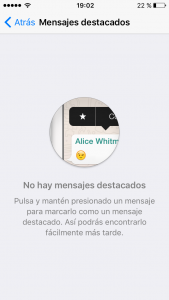 No hay mensajes destacados en WhatsApp