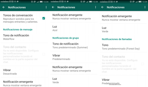 Personalizar las notificaciones de WhatsApp en Android 