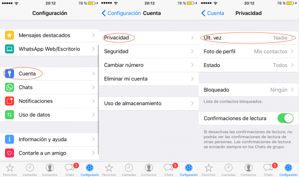 Cómo ocultar la última hora de conexión de WhatsApp en iPhone