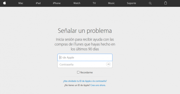 Señalar un problema para devolver una compra en Apple