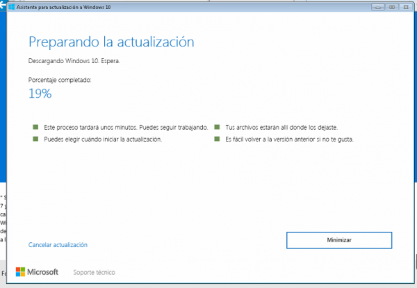 Preparando la actualización a Windows 10