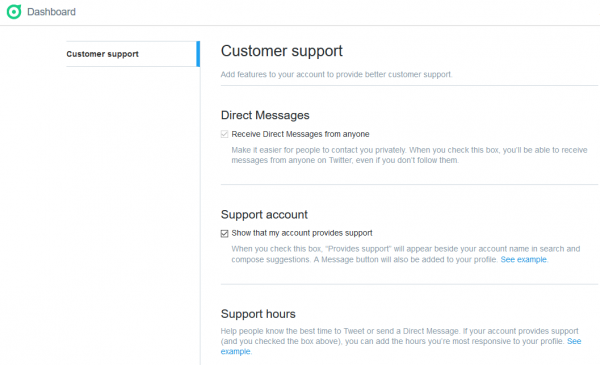 Twitter customer support - Recibir DMs de cualquiera