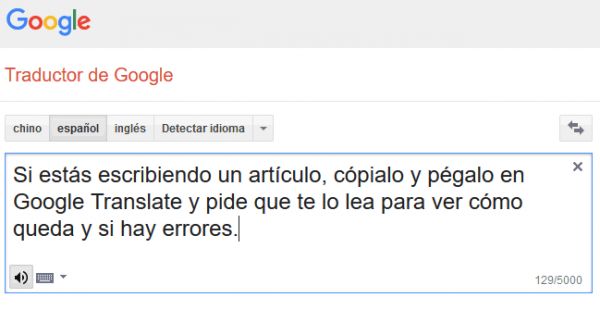 Google translate te lee un texto en voz alta