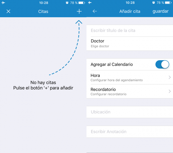 Cómo añadir citas con médicos