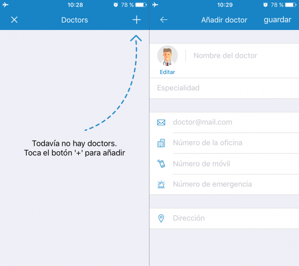 Cómo añadir doctores al listado