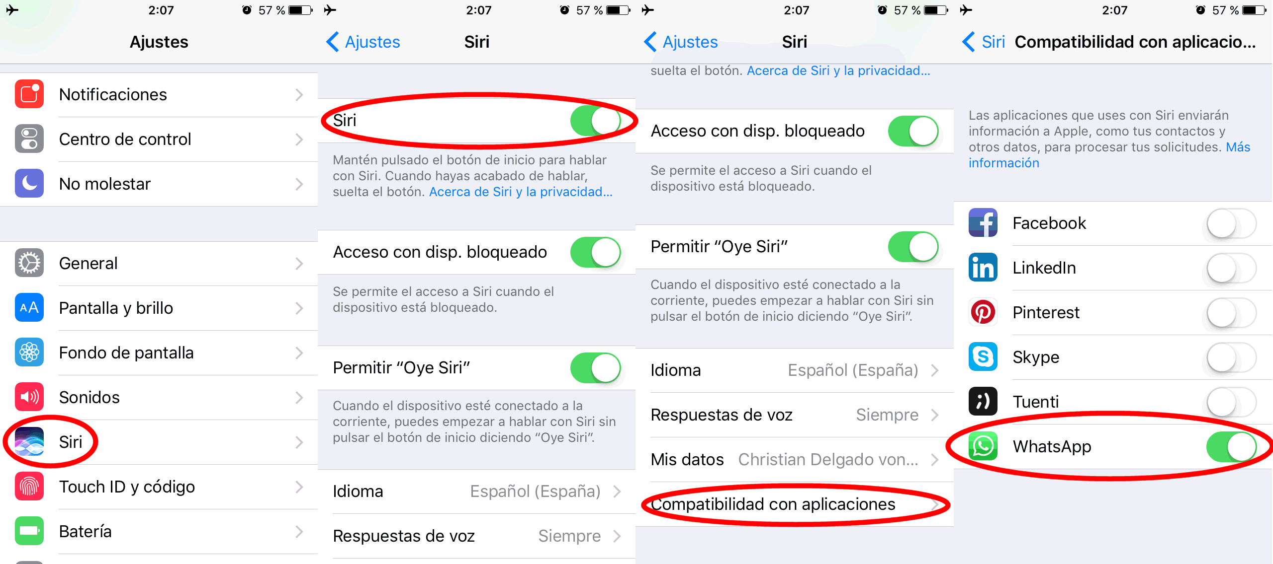 Configuraciones  Personalizar pantalla (iOS/WP)