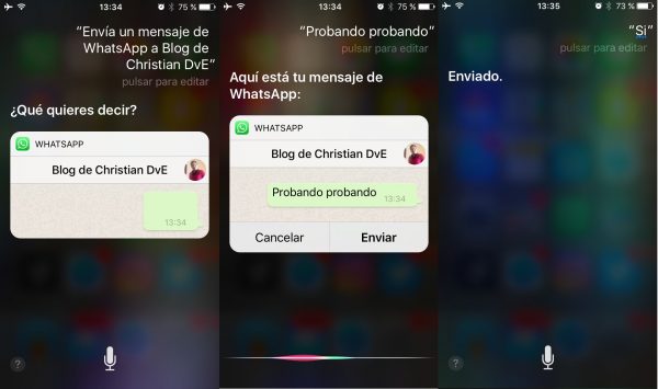 Cómo escribir y enviar un chat de WhatsApp usando Siri