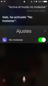 Activar el modo no molestar con Siri en el iPhone o iPad