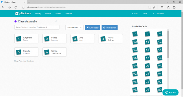Estudiantes en una clase en Plicker