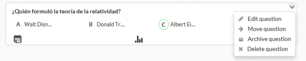 Editar, modificar, mover, archivar o borrar una pregunta en Plickers