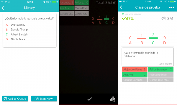 Preguntas en Plickers en el iPhone